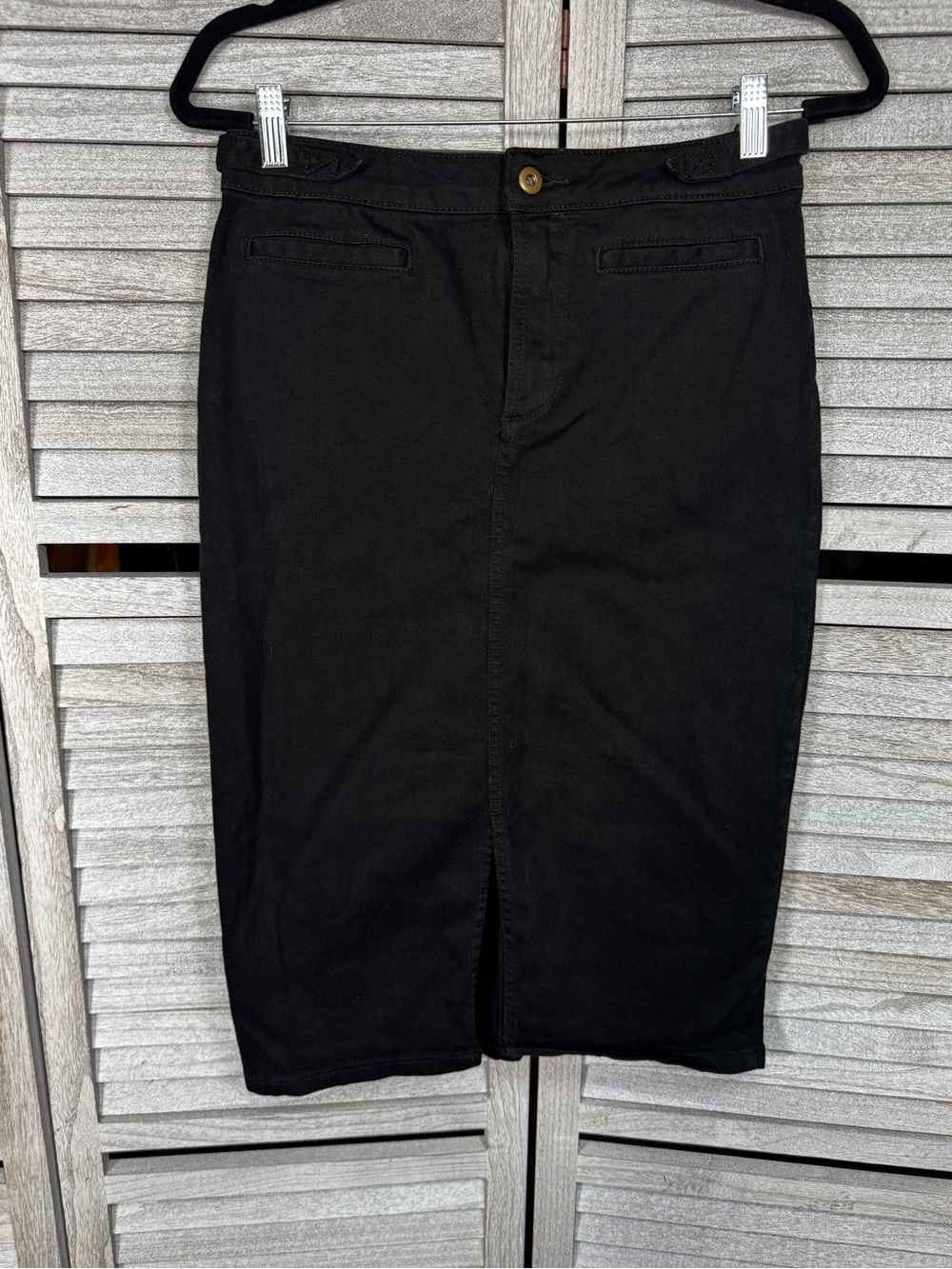 Pilcro Anthropologie Denim Pencil Skirt Sz 6 Slit Teacher Work Skirt
